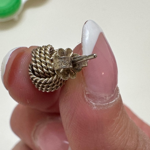 Tiffany & Co. Silver Twisted Knot Earrings - Picture 2 of 3